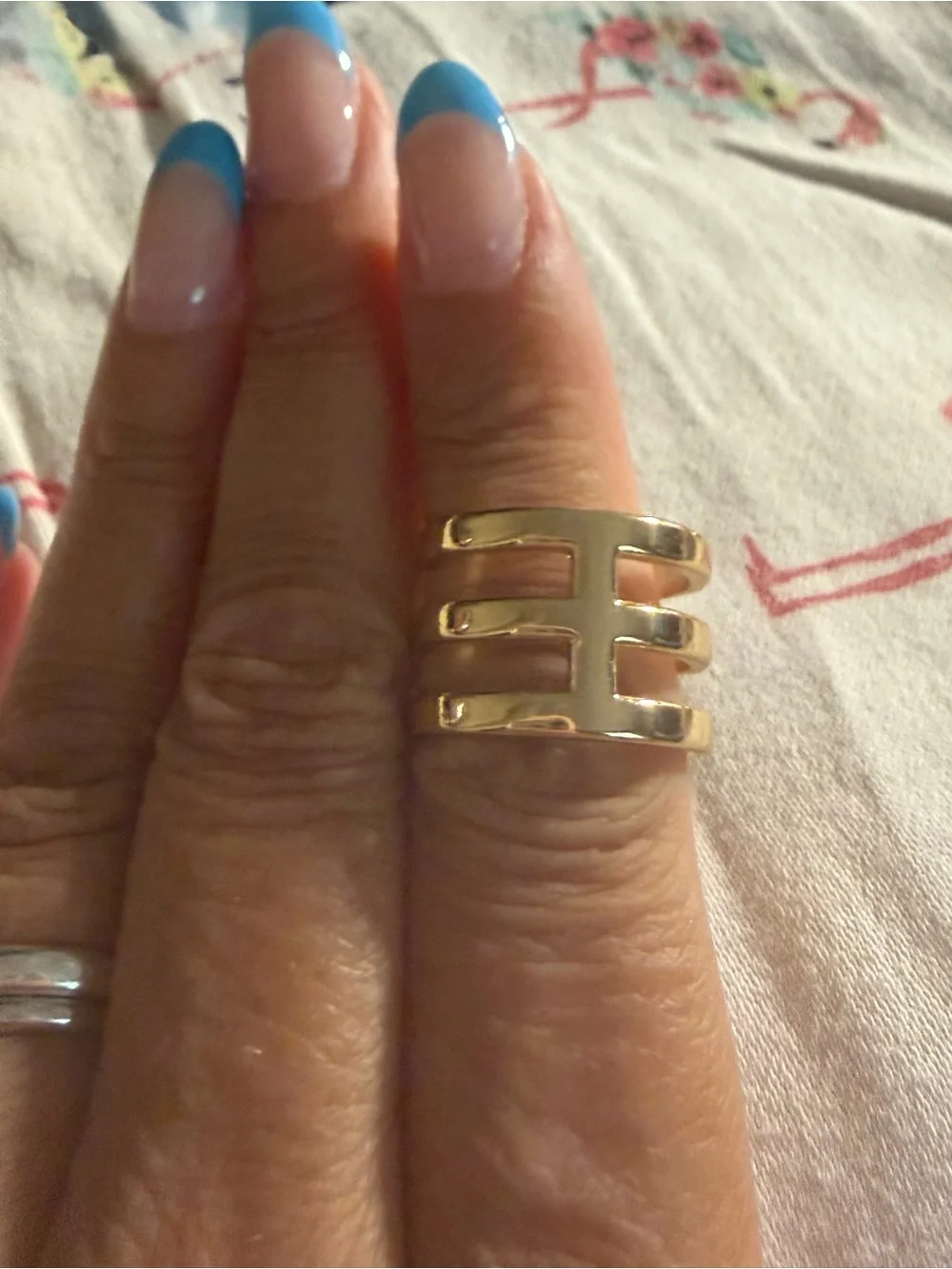 Set of Two Gold-Tone Stacked Band Rings